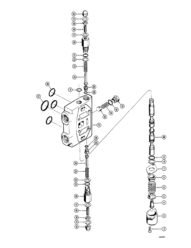 Схема запчастей Case 680CK - (250) - D47622 BACKHOE BUCKET AND CROWD SECTION (35) - HYDRAULIC SYSTEMS