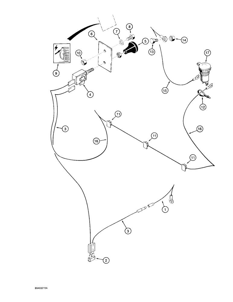 Схема запчастей Case 1825 - (4-25A) - ACCESSORY WIRING, EUROPEAN DIESEL MODELS, P.I.N. JAF0140357 AND AFTER (04) - ELECTRICAL SYSTEMS