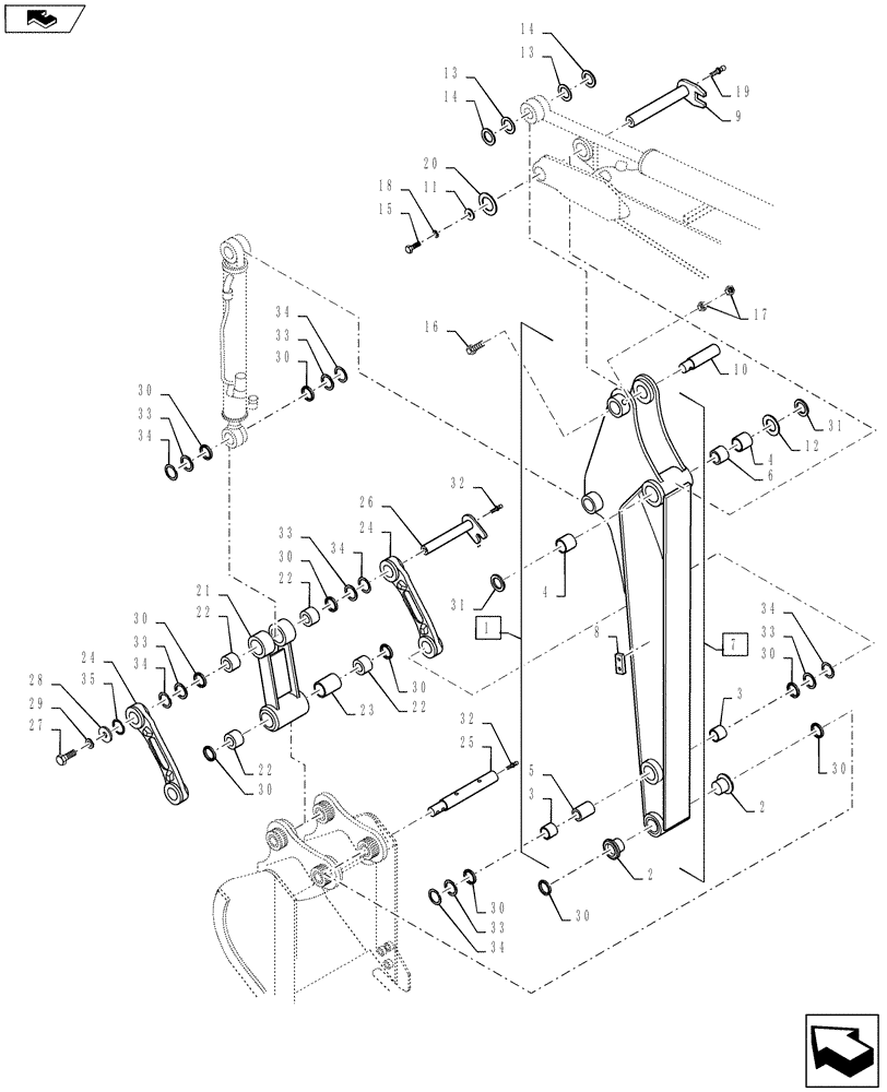 Схема запчастей Case CX25 - (09-47[00]) - ARM ASSEMBLY (09) - CHASSIS/ATTACHMENTS