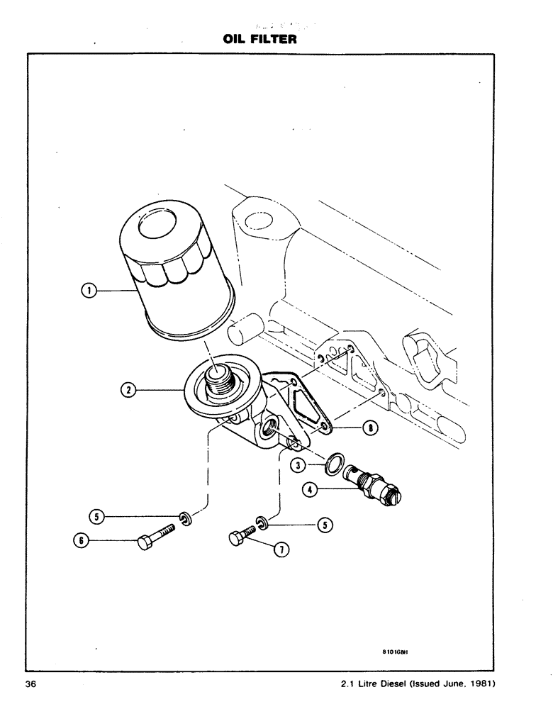 Схема запчастей Case DH4 - (36) - OIL FILTER (10) - ENGINE