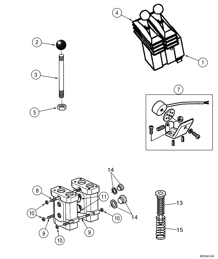 Схема запчастей Case 621D - (08-20A) - VALVE ASSY - TWO LEVER LOADER CONTROL (08) - HYDRAULICS