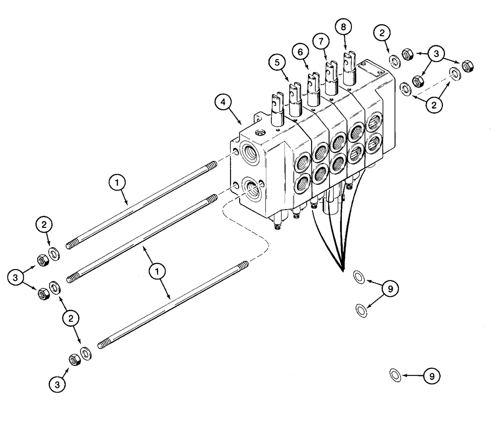 Схема запчастей Case 960 - (08-10) - VALVE ASSY, CONTROL ATTACHMENT CONTROL (08) - HYDRAULICS