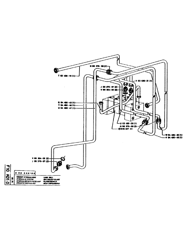 Схема запчастей Case GC120 - (058) - HYDRAULIC SYSTEM, BULLDOZER BLADE 