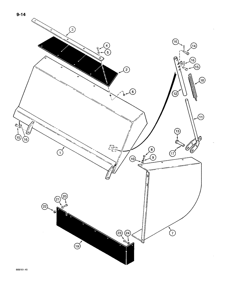 Схема запчастей Case MAXI-SNEAKER C - (9-14) - DRIVE CHAIN GUARD AND DIRT DEFLECTOR, USED ON MODELS PRIOR TO P.I.N. JAF0021856 (09) - CHASSIS/ATTACHMENTS