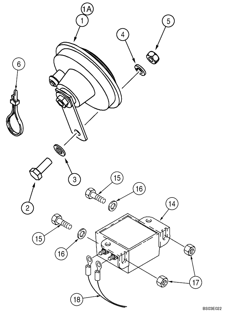 Схема запчастей Case 570MXT - (04-19) - HORN - ALARM, BACKUP (04) - ELECTRICAL SYSTEMS