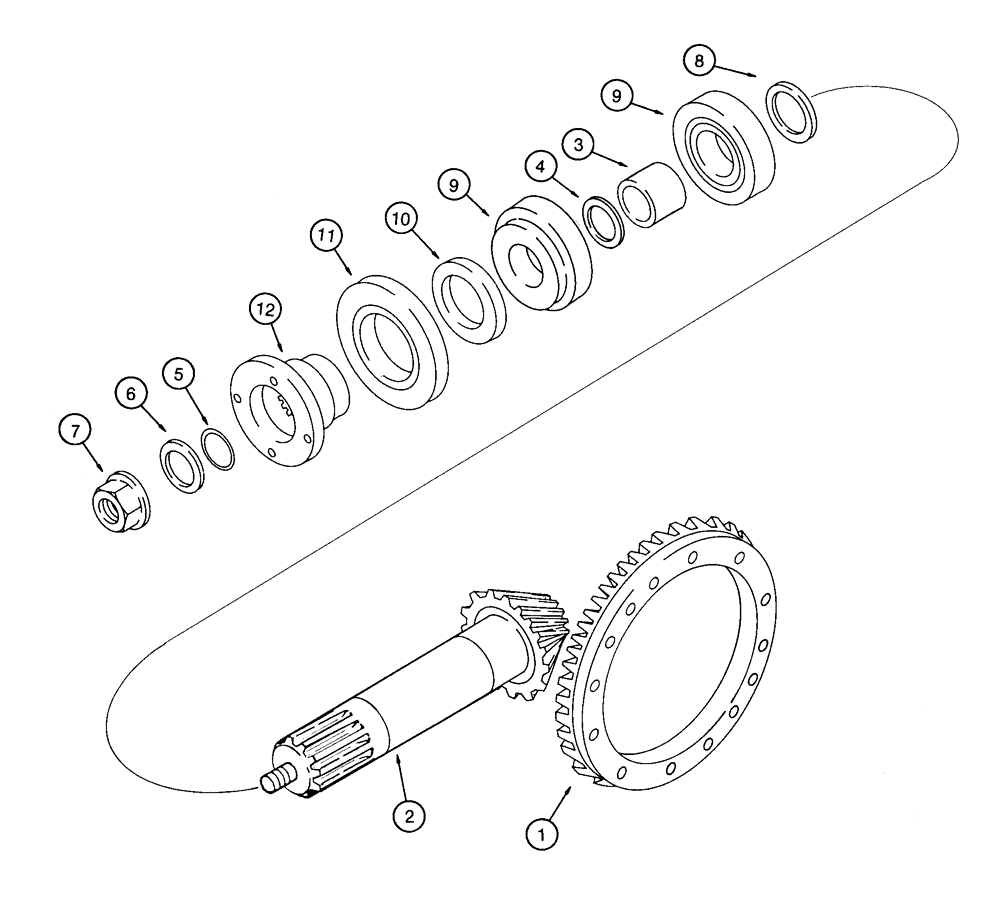 Схема запчастей Case 460 - (6-47A) - FRONT AXLE ASSEMBLY, 195520A1, RING AND PINION GEAR SET, P.I.N. JAF0164068 AND AFTER (06) - POWER TRAIN