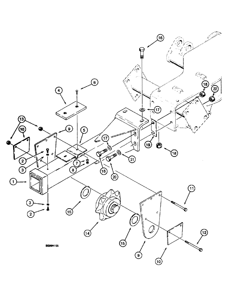 Схема запчастей Case 660 - (9-052) - TRENCHER BOOMS AND MOUNTING, STANDARD BOOM, FOR TRENCHERS WITHOUT INTEGRAL QUAD (09) - CHASSIS/ATTACHMENTS