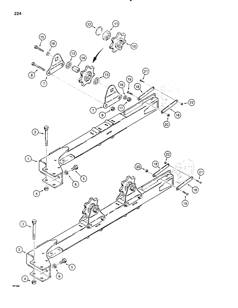 Схема запчастей Case SD100 - (224) - UNIBOOMS, CHANNEL AND SPROCKET BOOMS (89) - TOOLS