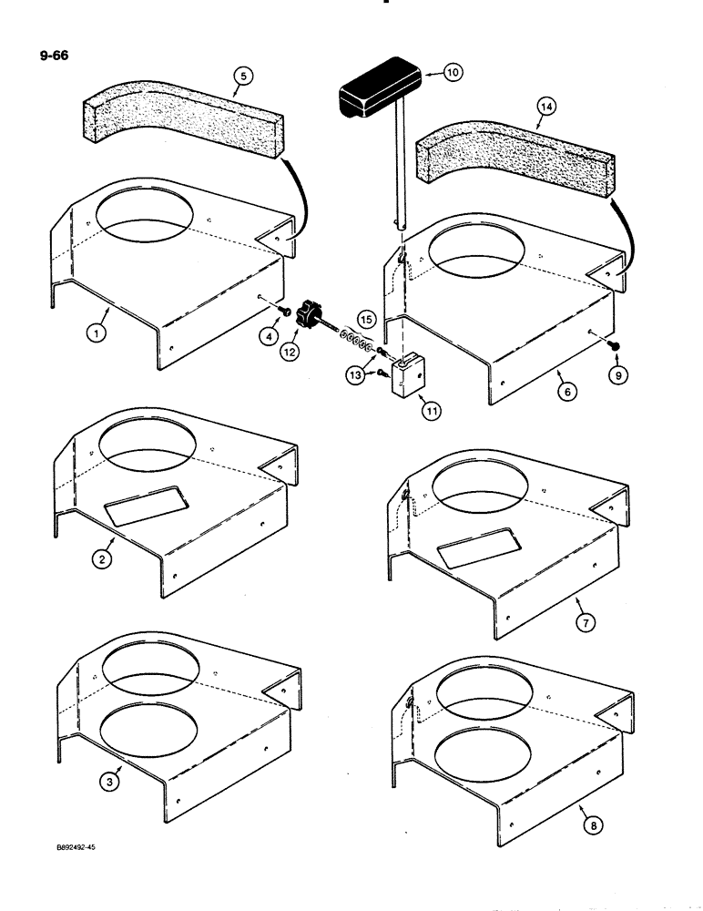 Схема запчастей Case 621 - (9-066) - CONSOLE COVERS AND WRISTREST (09) - CHASSIS/ATTACHMENTS