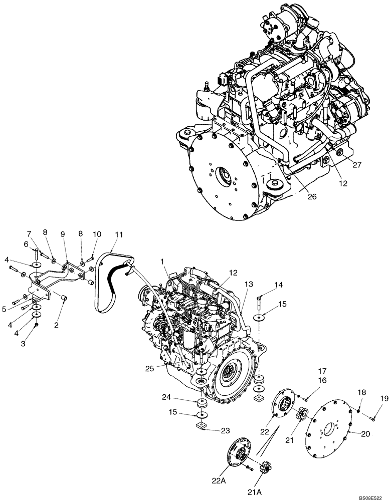 Схема запчастей Case 435 - (02-06) - ENGINE - MOUNTING (02) - ENGINE