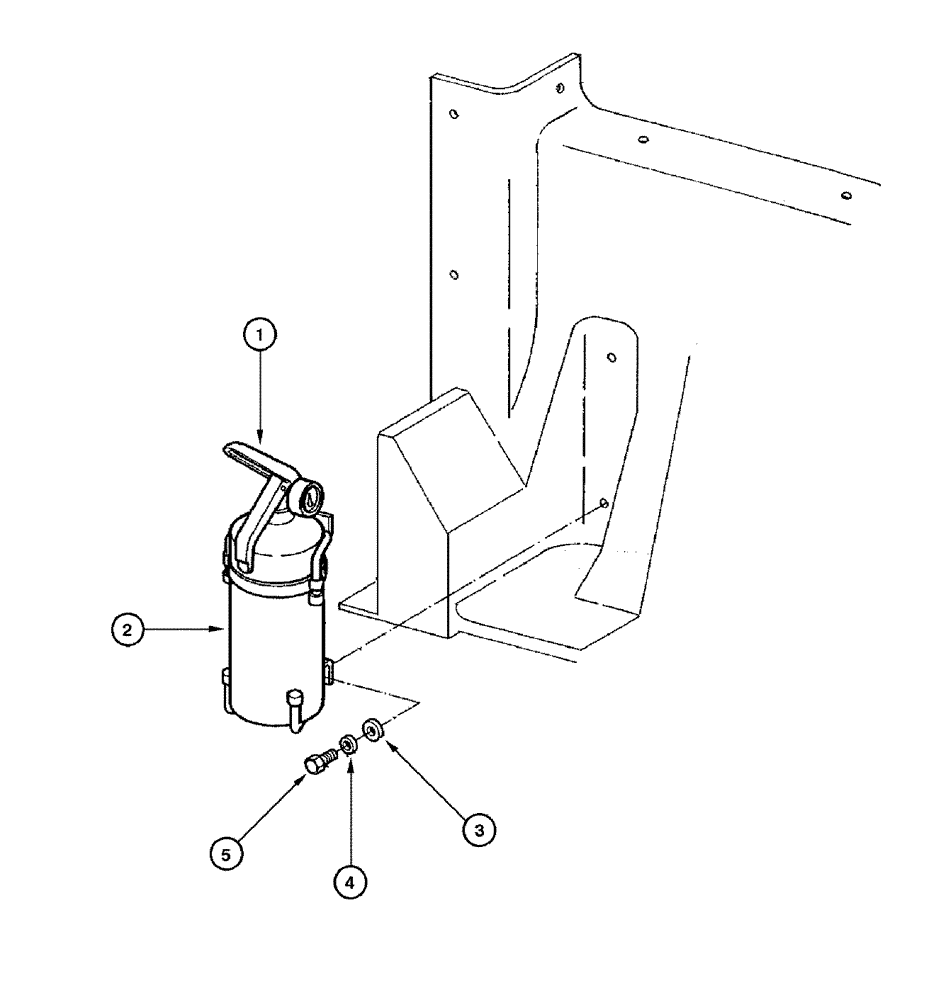 Схема запчастей Case 865 DHP - (9-104) - FIRE EXTINGUISHER ASSEMBLY (OPTIONAL) (09) - CHASSIS