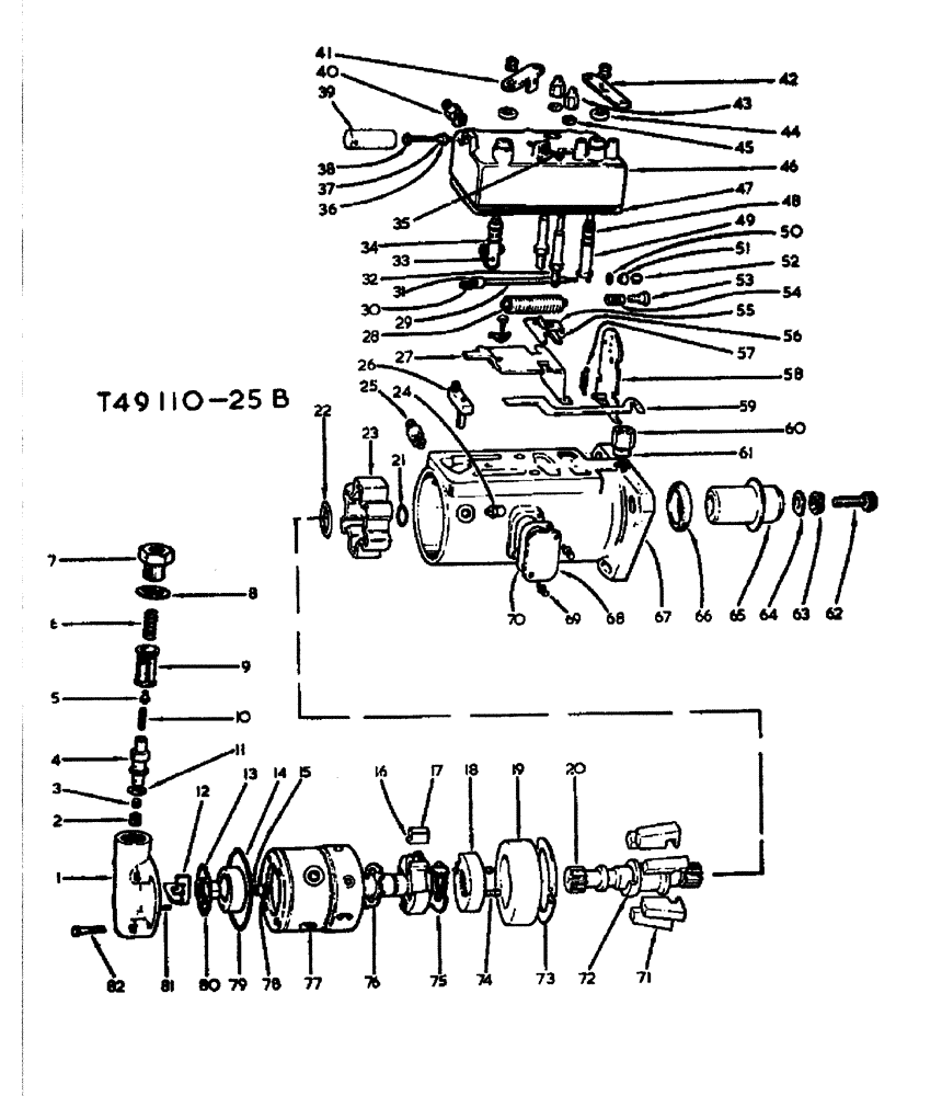 Схема запчастей Case 500 - (12-074) - D.P.A. FUEL INJECTION PUMP DIESEL ENGINE No Description