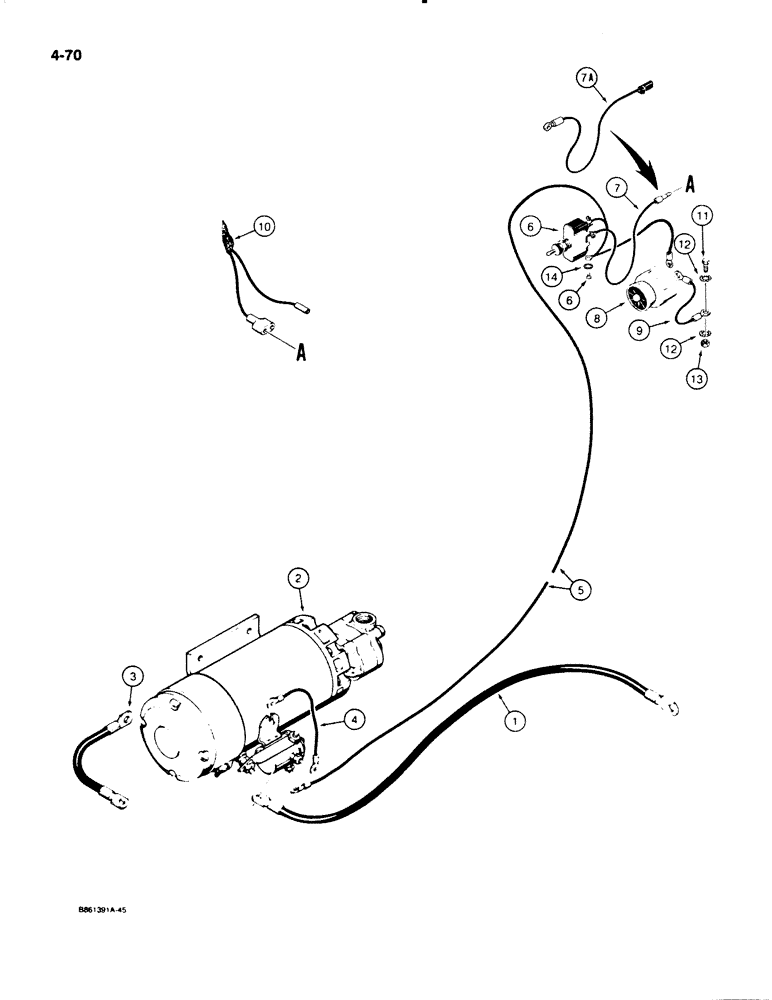 Схема запчастей Case W20C - (4-070) - ELECTRICAL CIRCUIT, MANUAL AUXILIARY STEERING (04) - ELECTRICAL SYSTEMS