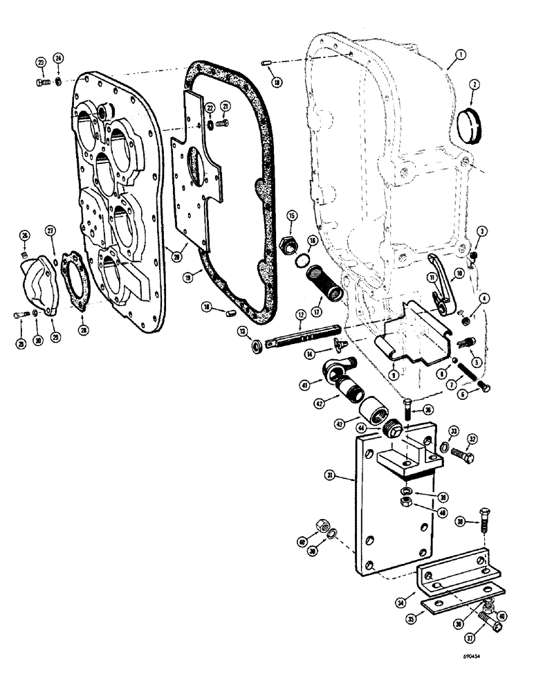 Схема запчастей Case W8B - (148) - TRANSMISSION CASE AND COVERS (03) - TRANSMISSION