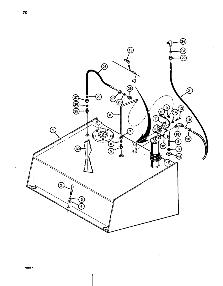 Схема запчастей Case W24C - (070) - FUEL TANK AND RELATED PARTS, FEMALE FITTINGS IN TANK (03) - FUEL SYSTEM