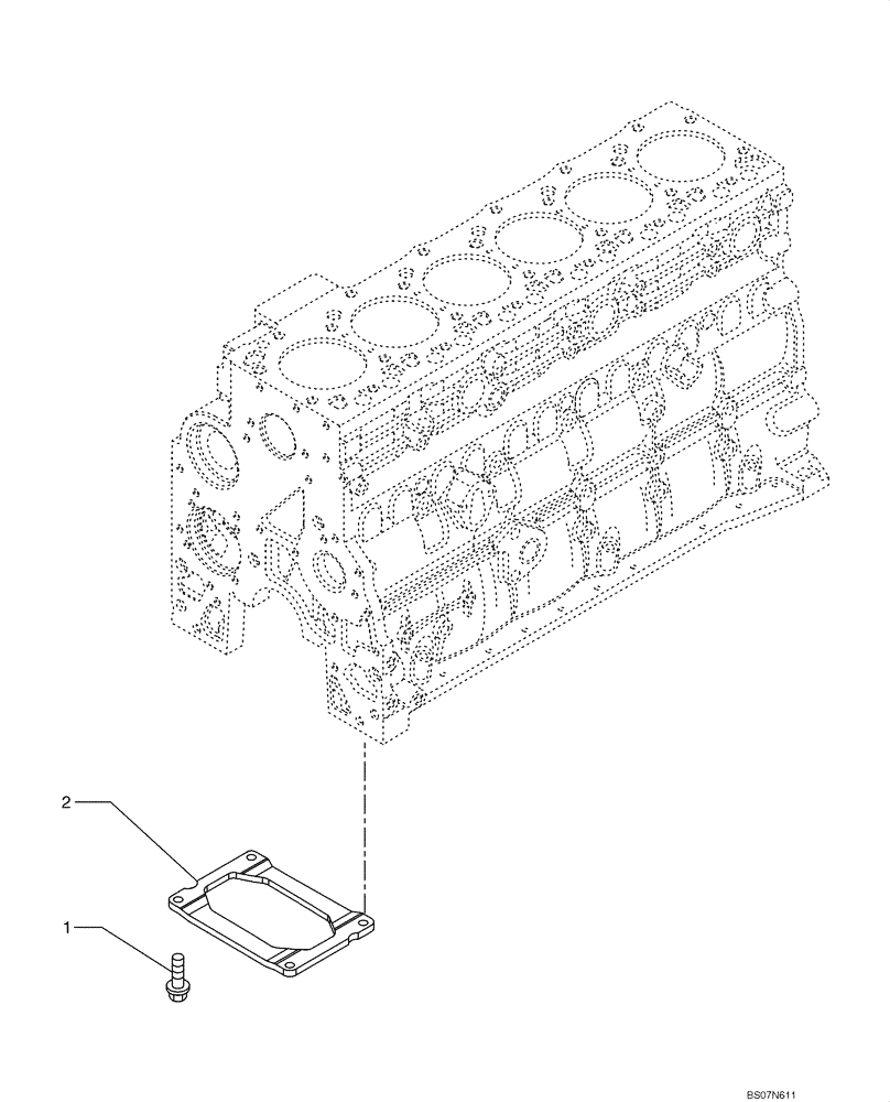 Схема запчастей Case 850L - (02-12) - CYLINDER BLOCK - STIFFENER (02) - ENGINE