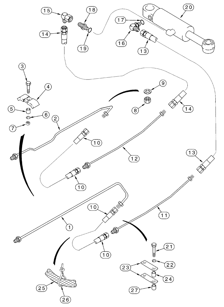 Схема запчастей Case 650H - (08-08) - HYDRAULICS TILT CIRCUIT (08) - HYDRAULICS