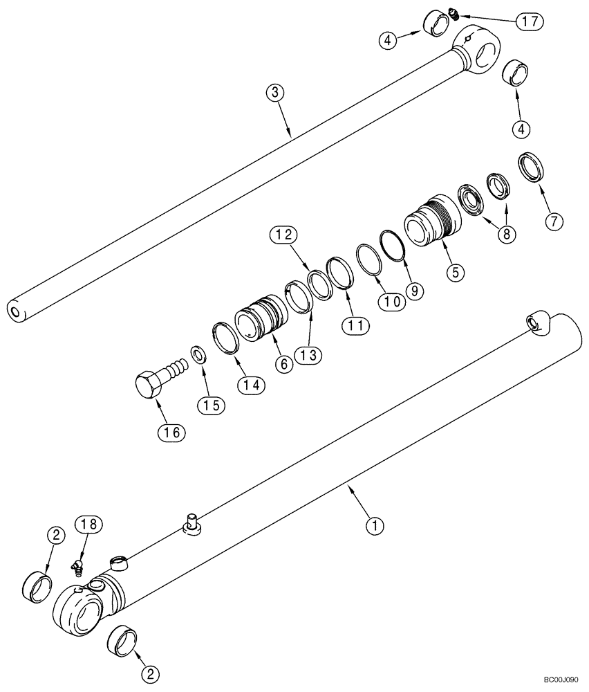 Схема запчастей Case 90XT - (08-11) - CYLINDER - LOADER LIFT (08) - HYDRAULICS