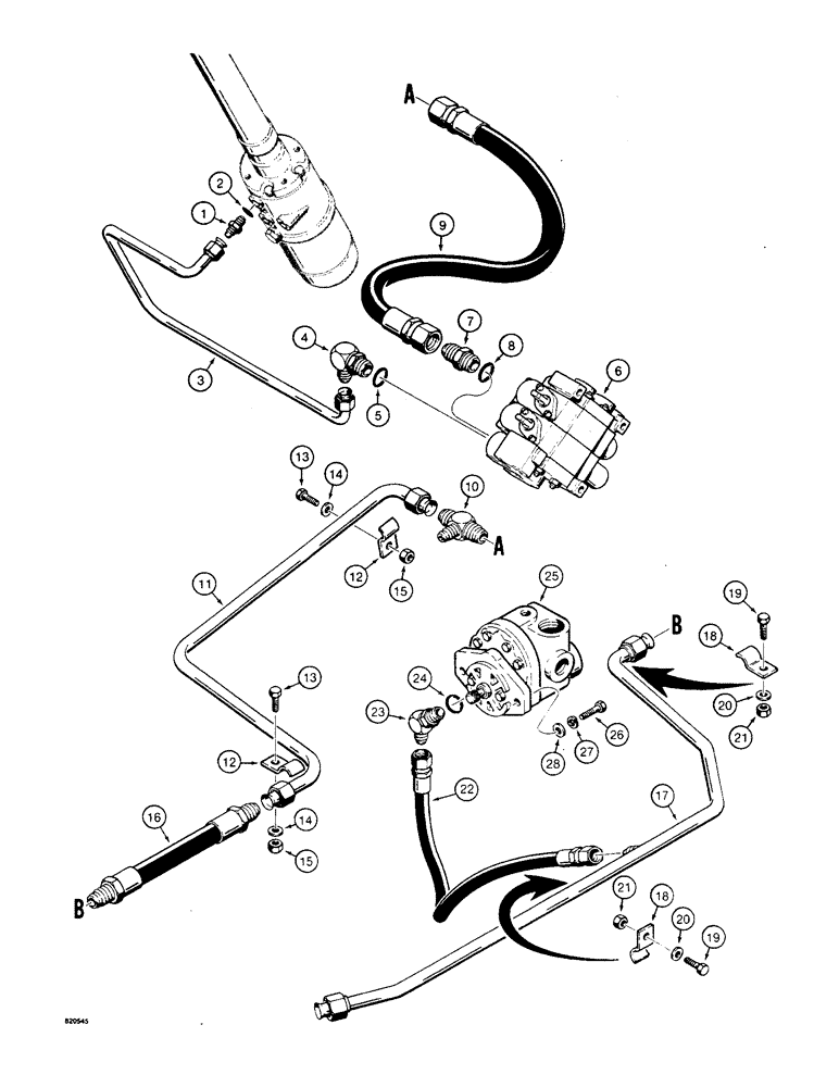 Схема запчастей Case W4 - (120) - EQUIPMENT HYDRAULIC CIRCUIT (08) - HYDRAULICS