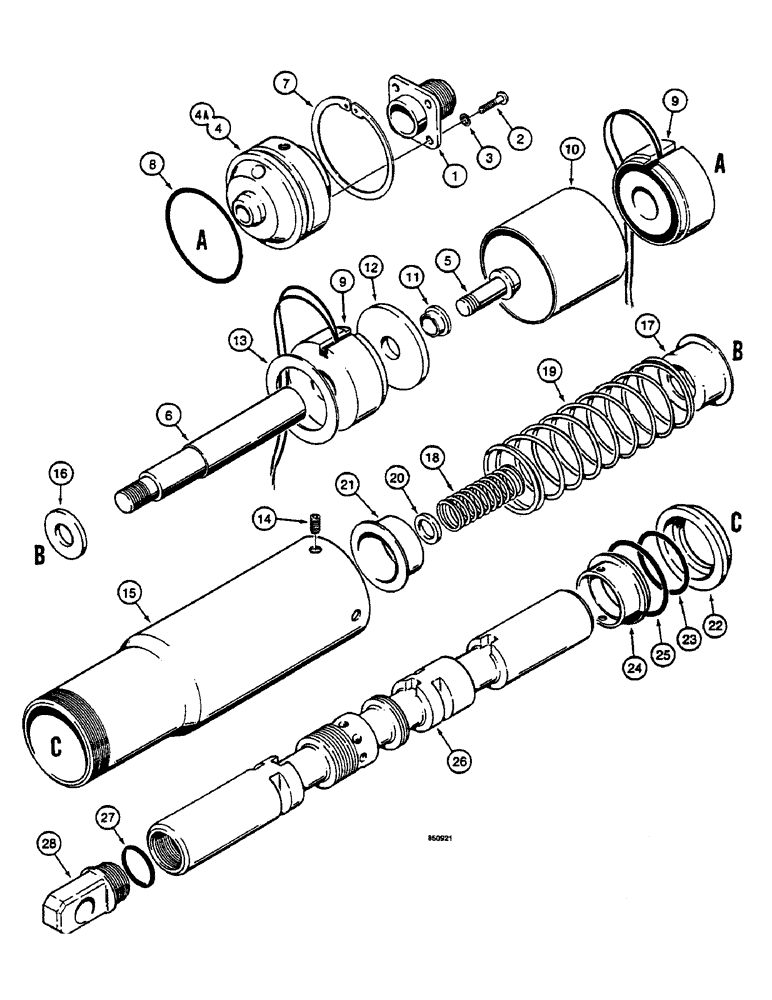 Схема запчастей Case W14 - (506) - D71227 AND D71229 LIFT SPOOL (PARKER) (08) - HYDRAULICS