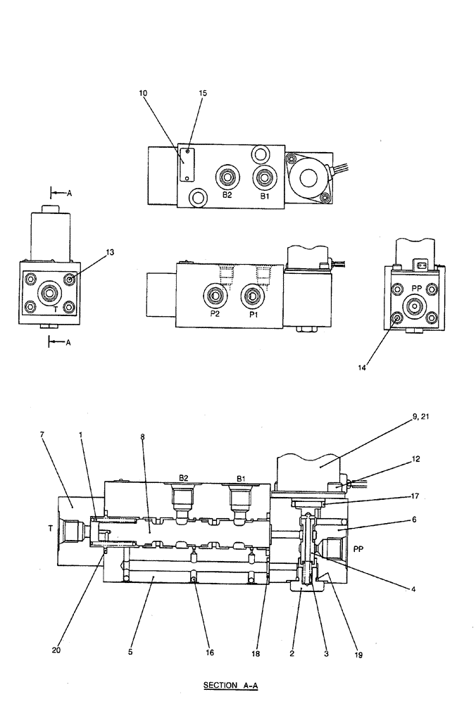 Схема запчастей Case CX50B - (08-048) - VALVE ASSEMBLY, SOLENOID P/N PE35V00001F1 ELECTRICAL AND HYDRAULIC COMPONENTS