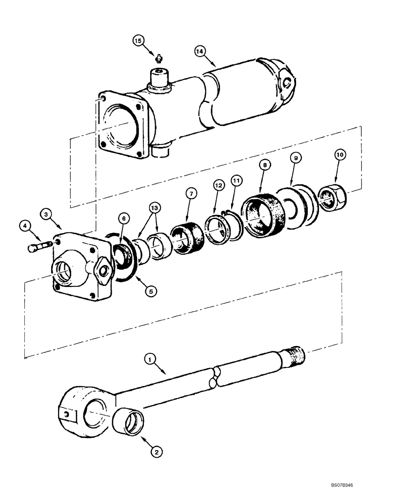 Схема запчастей Case 885 - (08.64[00]) - CYLINDER - RIPPER (08) - HYDRAULICS