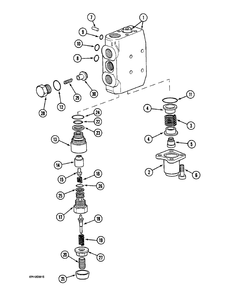 Схема запчастей Case 1088 - (8F-18) - CONTROL VALVE FOR OPTIONS, P.I.N. FROM 19801 TO XXXXX (08) - HYDRAULICS