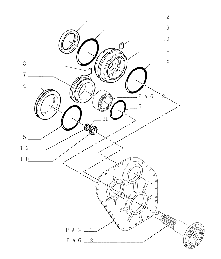 Схема запчастей Case 1850K - (1.277[03]) - FINAL DRIVE - COMPONENTS Hydrostatic Transmission