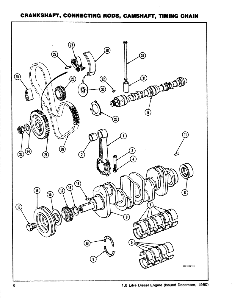 Схема запчастей Case CASE - (06) - CRANKSHAFT, CONNECTING RODS, CAMSHAFT, TIMING CHAIN (02) - ENGINE