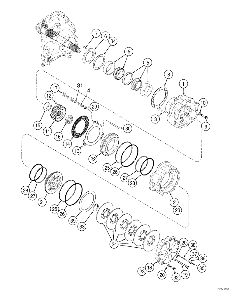 Схема запчастей Case 1150H_IND - (07-03) - BRAKES - TRANSMISSION (07) - BRAKES