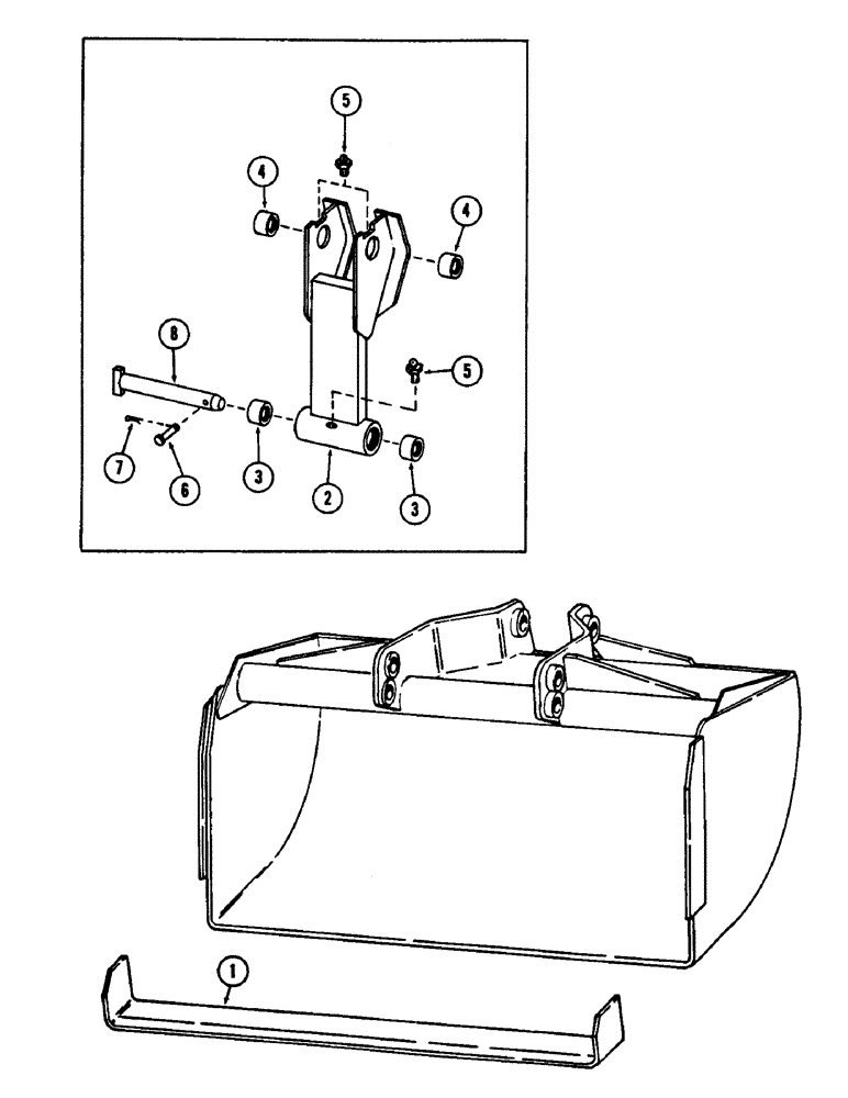 Схема запчастей Case 880B - (274) - DITCH BUCKET (05) - UPPERSTRUCTURE CHASSIS