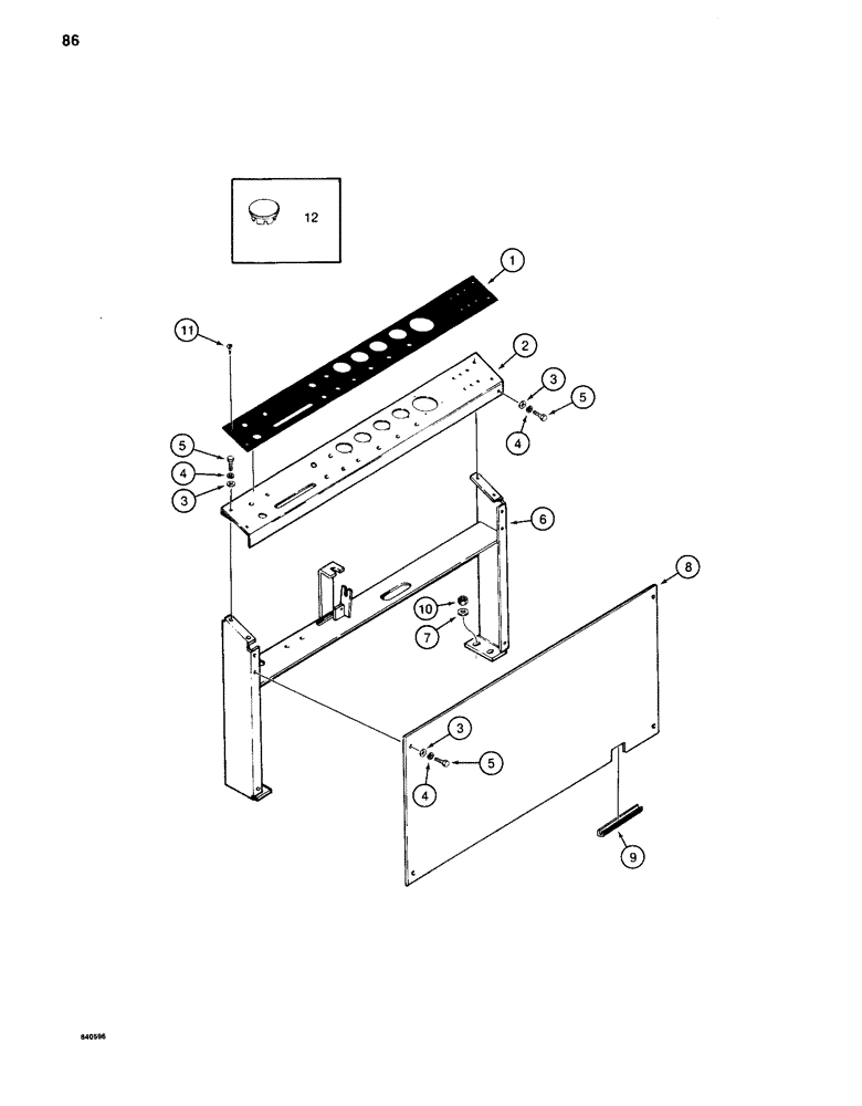 Схема запчастей Case 880C - (086) - INSTRUMENT PANEL, BEFORE PIN 6205236 (06) - ELECTRICAL SYSTEMS