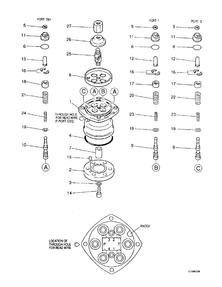 Схема запчастей Case 9007B - (8-088) - HAND CONTROL VALVE (08) - HYDRAULICS