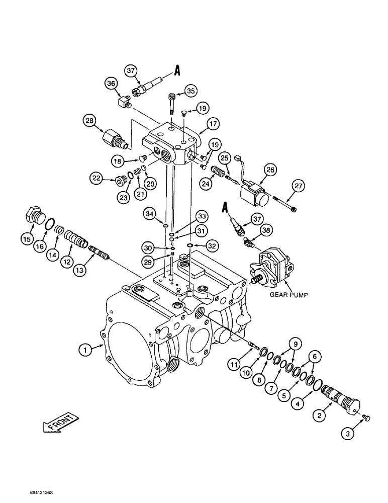 Схема запчастей Case 9010B - (8-098) - HYDRAULIC PUMP ASSEMBLY, PROPORTIONING COMPONENTS (08) - HYDRAULICS