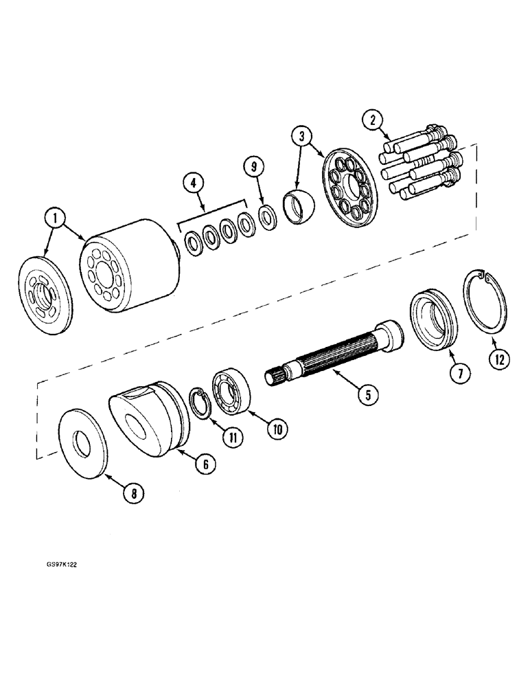 Схема запчастей Case 888 - (8B-32) - ROTARY GROUP, P.I.N. 15401 AND AFTER, P.I.N. 106801 AND AFTER (08) - HYDRAULICS