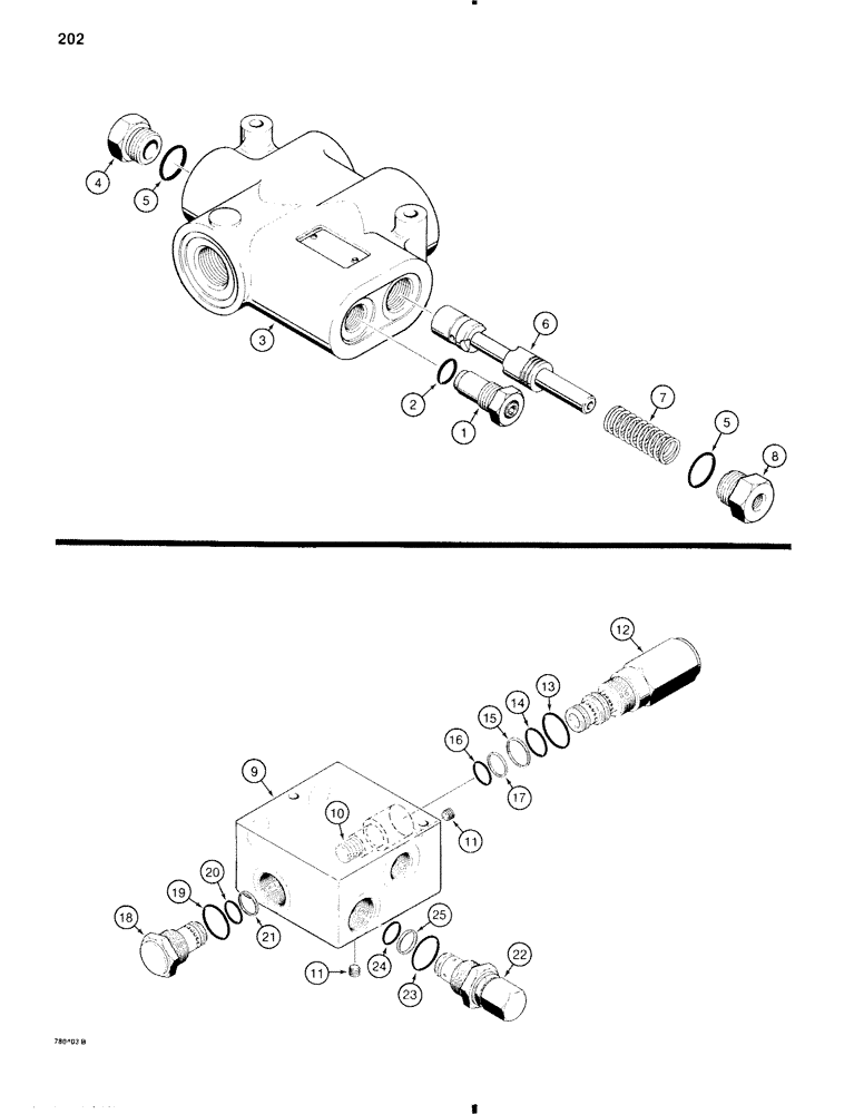 Схема запчастей Case W11 - (202) - FLOW CONTROL VALVE (08) - HYDRAULICS