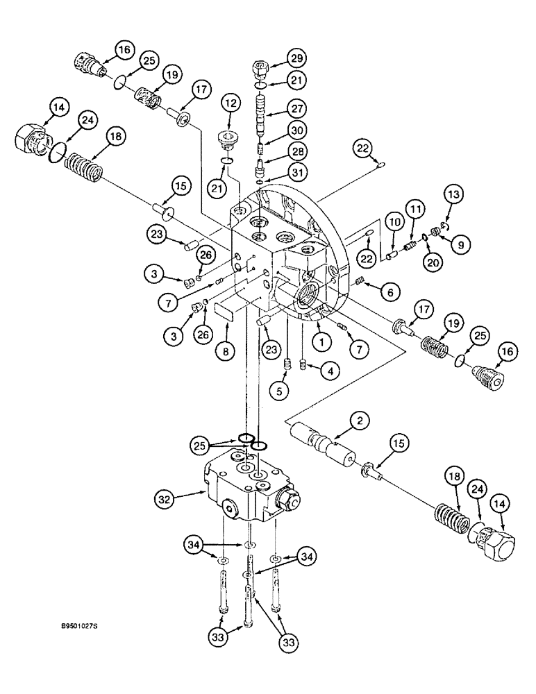 Схема запчастей Case 9020B - (6-004) - TRACK DRIVE MOTOR ASSEMBLY, BASE PLATE ASSEMBLY - PRIOR TO SN DAC0202754 (06) - POWER TRAIN