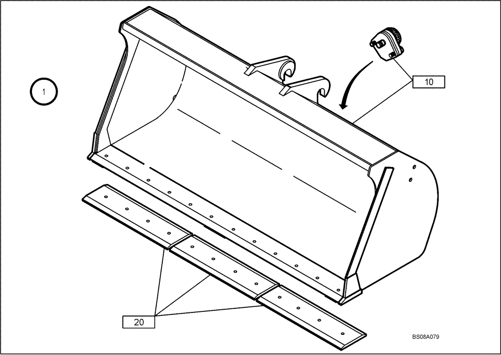 Схема запчастей Case 321D - (64.199[2991836000]) - BUCKET MOUNTING PARTS 1,1M3+U-MESSER-2100BR. (82) - FRONT LOADER & BUCKET