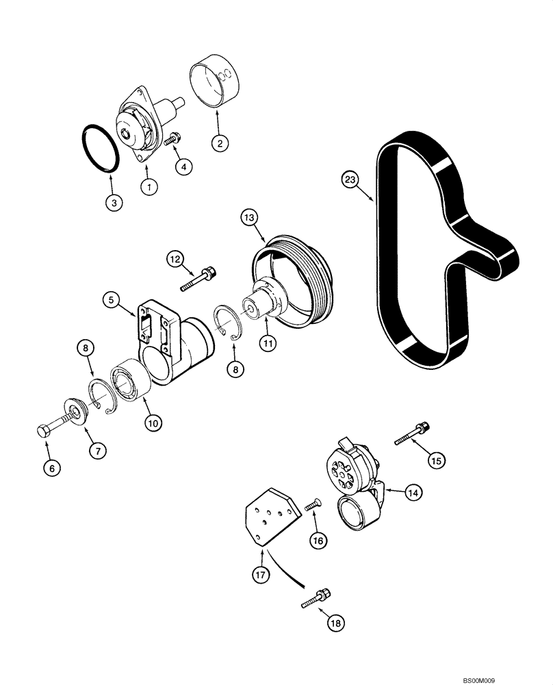 Схема запчастей Case CX160 - (02-05) - WATER PUMP SYSTEM (02) - ENGINE