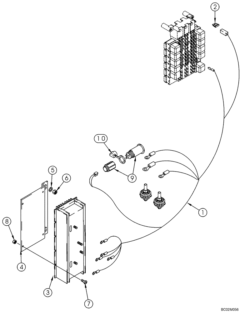 Схема запчастей Case 821C - (04-36) - CONVERTER, POWER OUTLET - MOUNTING (04) - ELECTRICAL SYSTEMS