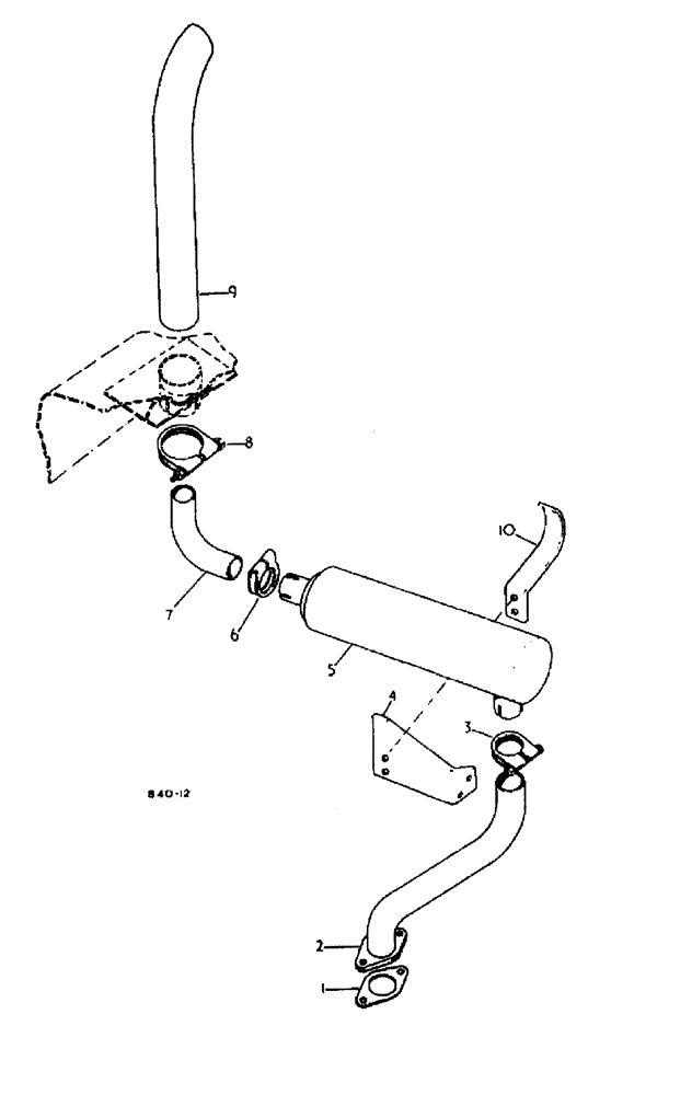 Схема запчастей Case 500 - (12-024) - EXHAUST SYSTEM -DIESEL- No Description