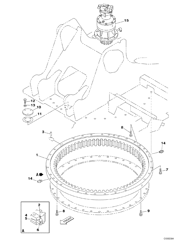 Схема запчастей Case CX130 - (09-01) - TURNTABLE BEARING (09) - CHASSIS