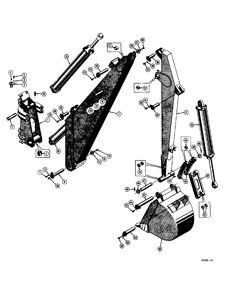 Схема запчастей Case 400 - (264) - TOWER, BOOM, DIPPER ARM, AND BUCKET, TOWER AND BOOM (05) - UPPERSTRUCTURE CHASSIS