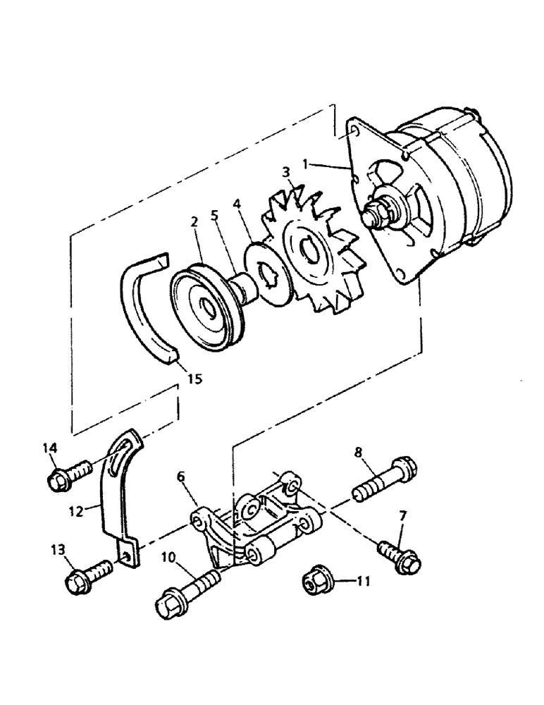 Схема запчастей Case 221B - (2-46) - ALTERNATOR, 121B (DAH1215912-) / 221B (DAH2215913-) (02) - ENGINE