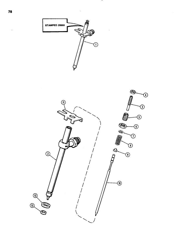 Схема запчастей Case 1150C - (078) - INJECTOR NOZZLES (03) - FUEL SYSTEM