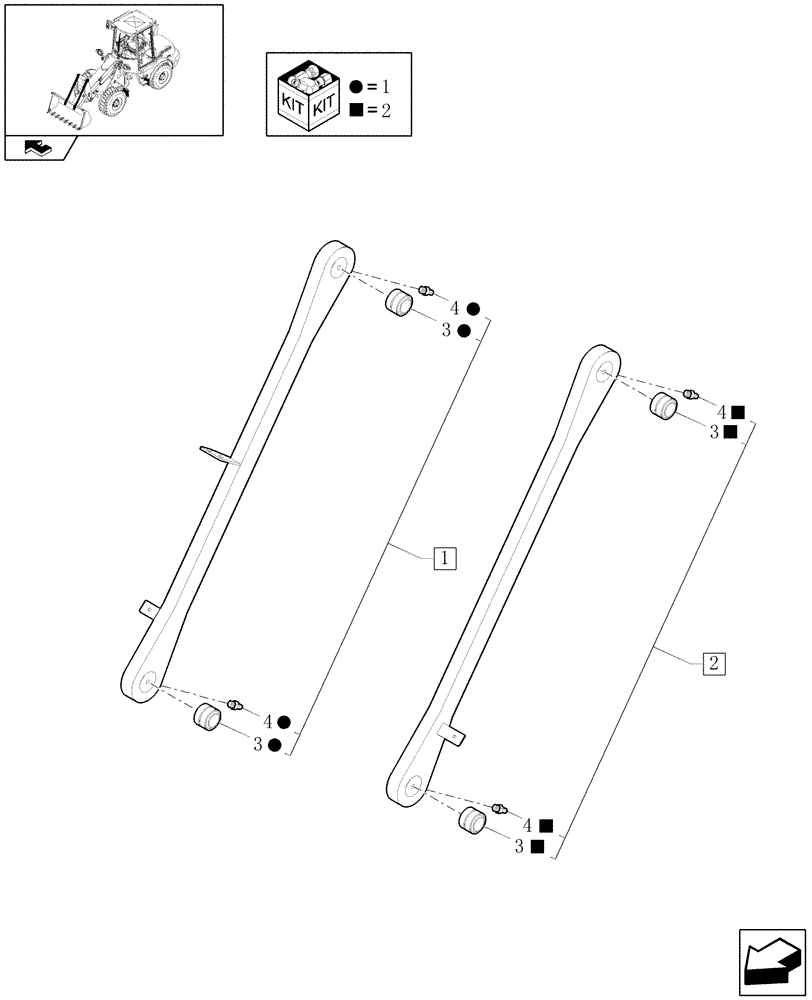 Схема запчастей Case 221E - (1.88.02[03]) - MONOBOOM LIFTING FRAME COMPONENTS (09) - LOADER/BACKHOE