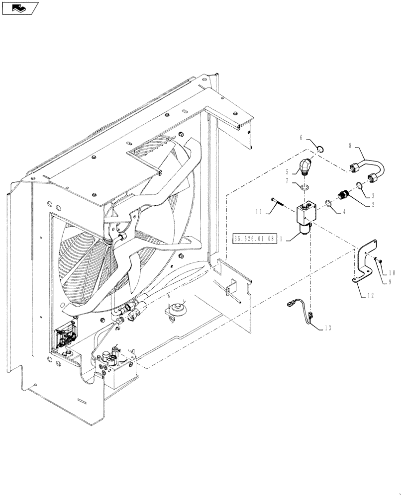 Схема запчастей Case 1121F - (35.526.01[07]) - HEAT LOAD VALVE INSTALLATION (35) - HYDRAULIC SYSTEMS