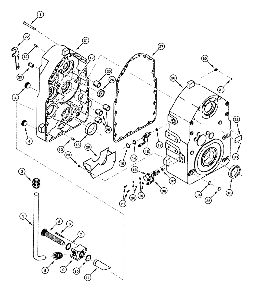 Схема запчастей Case 865 DHP - (6-030) - TRANSMISSION - MAIN HOUSING (06) - POWER TRAIN