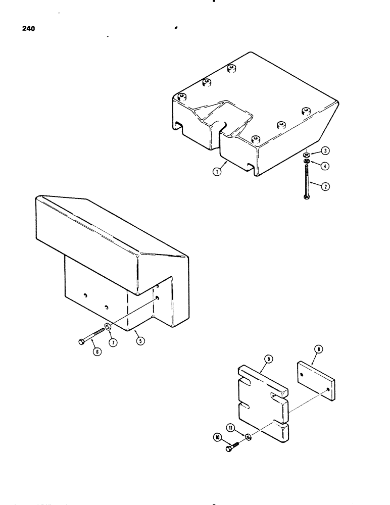 Схема запчастей Case 455B - (240) - COUNTERWEIGHTS, FRONT AND REAR COUNTERWEIGHTS (05) - UPPERSTRUCTURE CHASSIS
