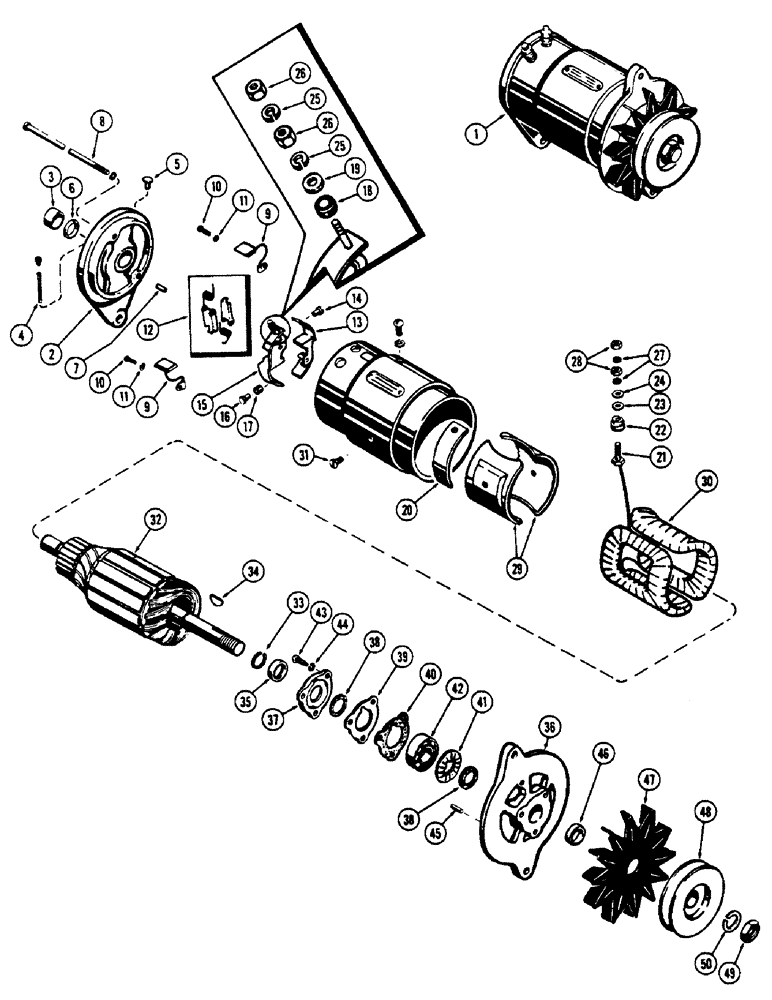 Схема запчастей Case 530CK - (032) - GENERATOR PARTS, (159) SPARK IGNITION ENGINE (10) - ENGINE